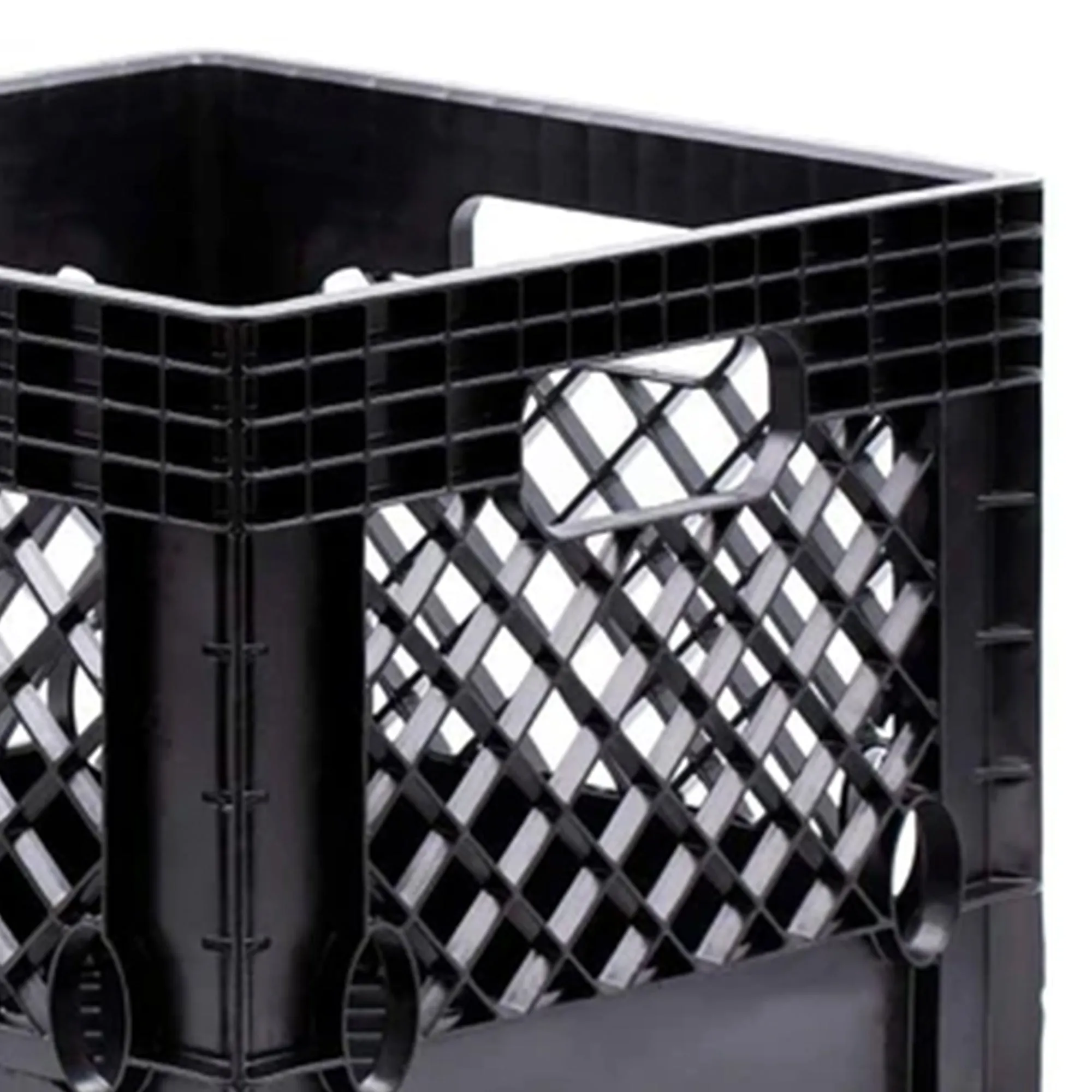 18 Quart Storage Stackable Storage Crate with Handles, Black (2 Pack) (Used)