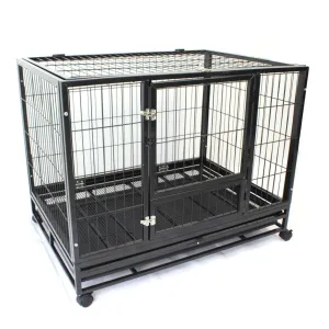 36" Large Heavy Duty Metal Pet Cage Crate Kennel House Dog Cat Kitten