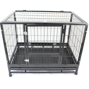 48" XXL Heavy-Duty Metal Pet Cage Crate Kennel House Dog Cat Hamster