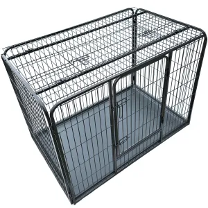 48" XXL HeavyDuty Pet Crate Whelping Box Pen with Roof