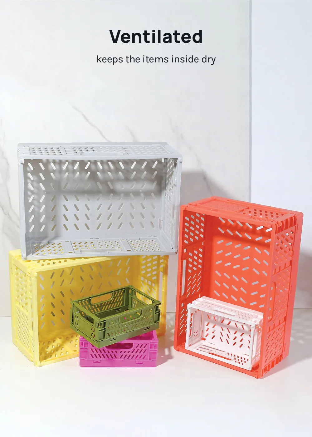 A  Collapsible Folding Crates- Large