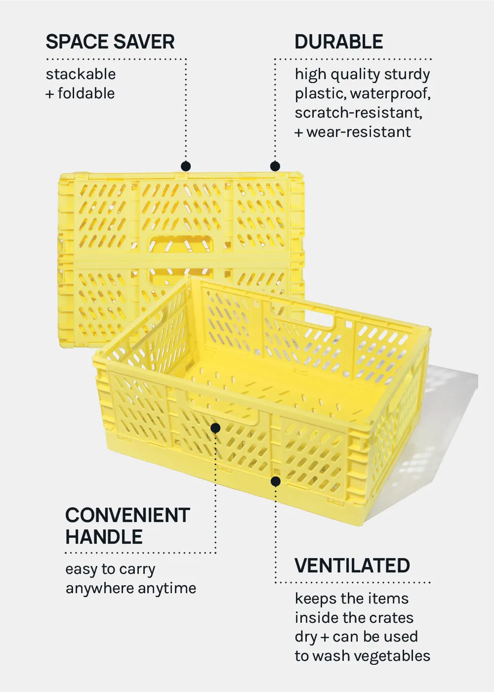 A  Collapsible Folding Crates- Large