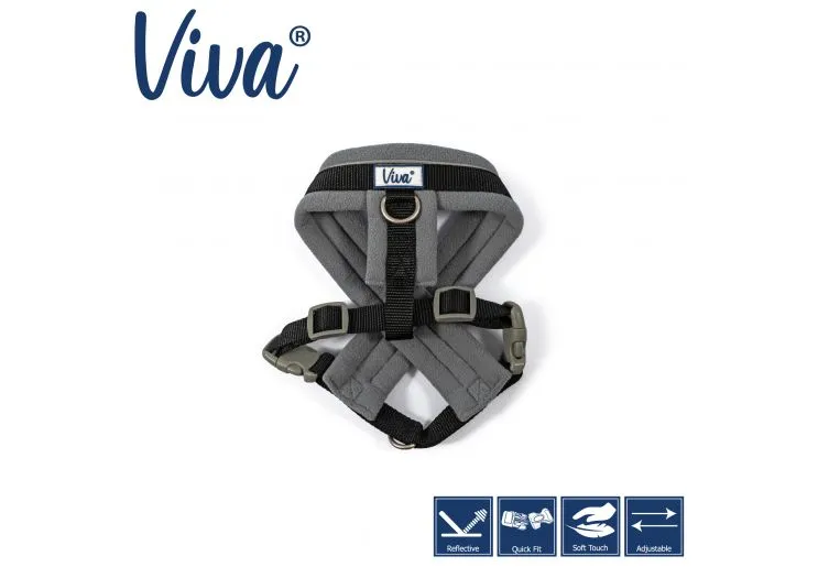 Ancol - Viva Nylon Padded Harness - Black - Large (52-71cm)