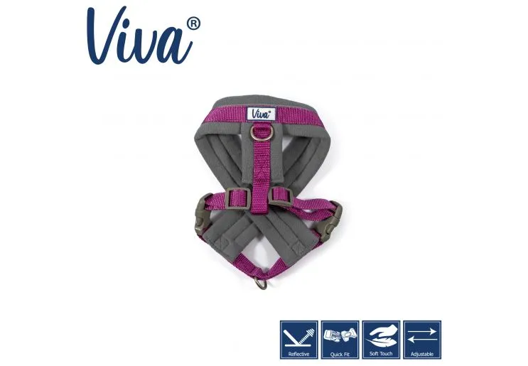 Ancol - Viva Nylon Padded Harness - Pink - XLarge (70-98cm)