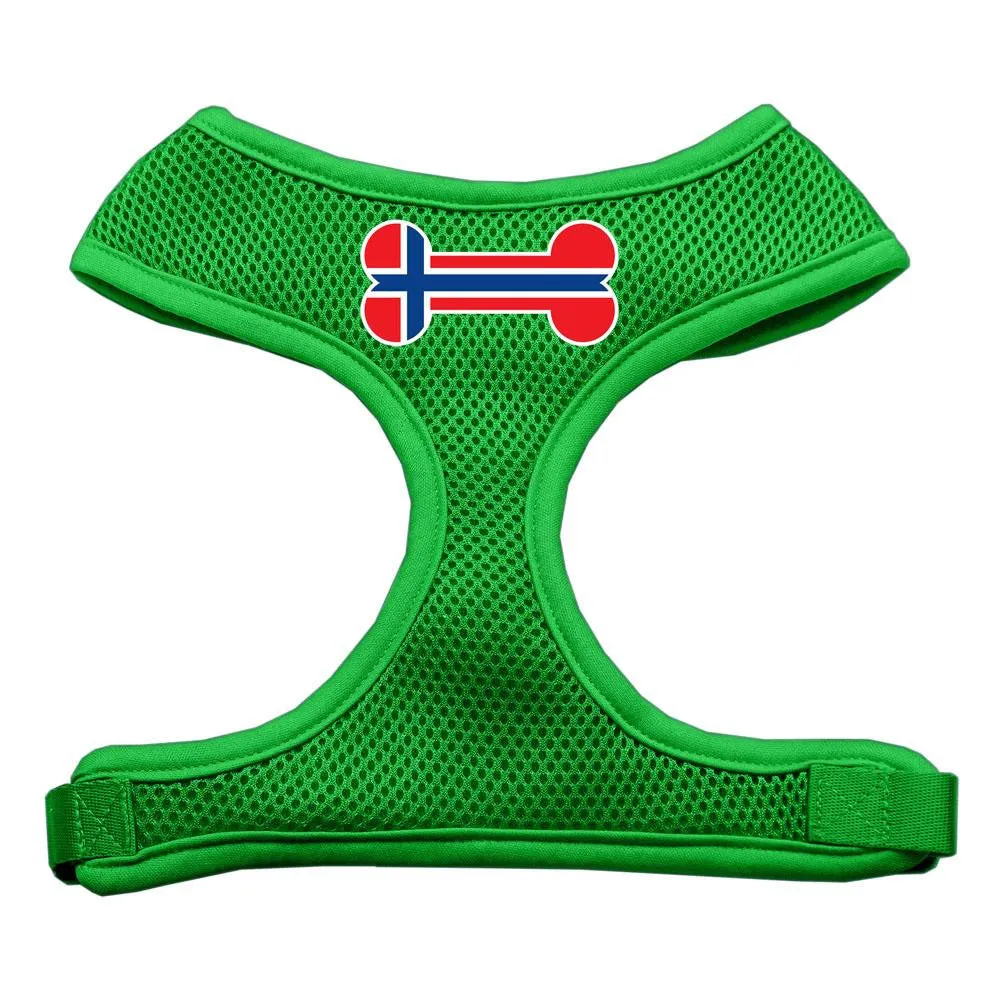 Bone Flag Norway Screen Print Soft Mesh Harness Emerald Green Large