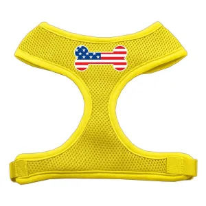 Bone Flag USA Screen Print Soft Mesh Harness Yellow Large