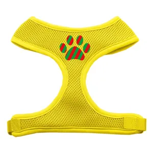 Christmas Paw Screen Print Soft Mesh Harness Yellow Extra Large