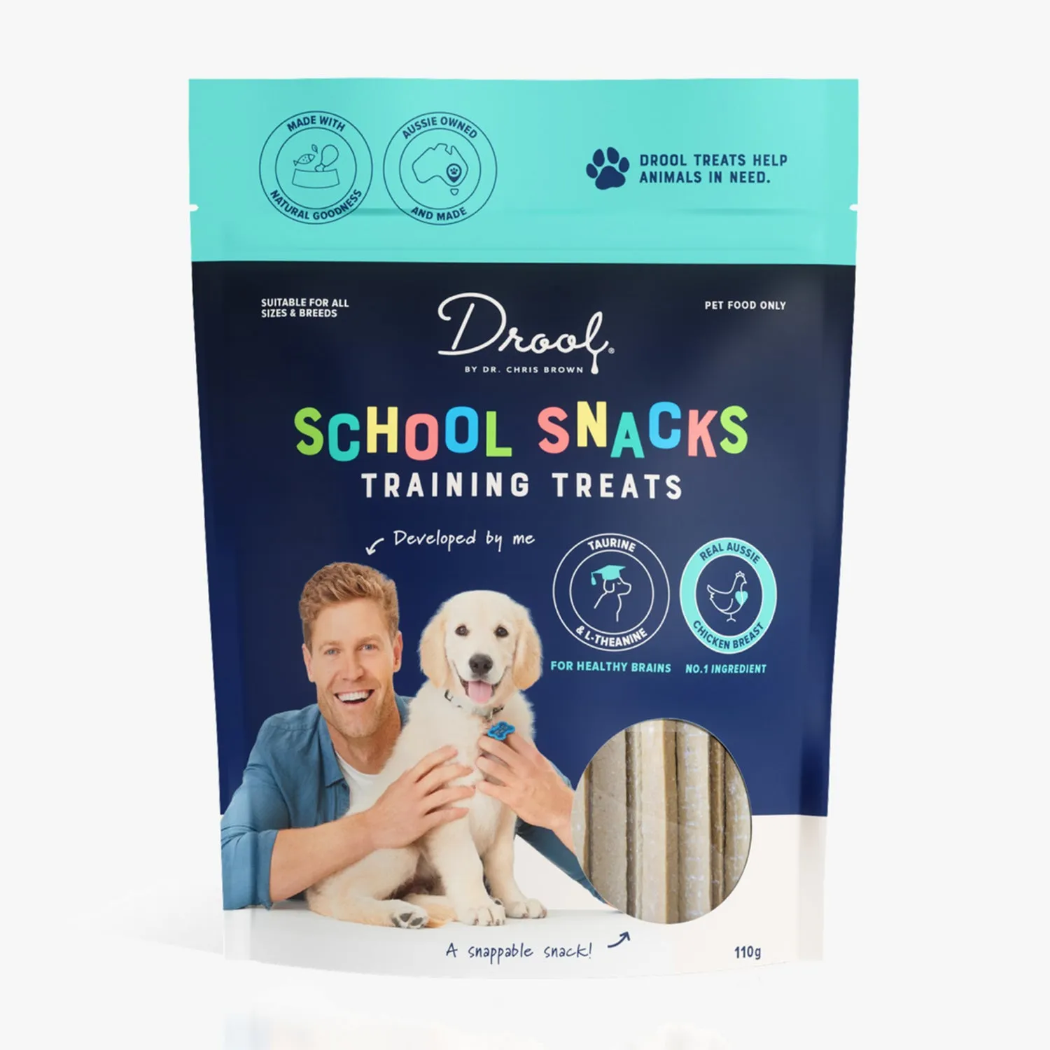 Drool By Dr Chris Brown School Snacks Dog Treats 110g