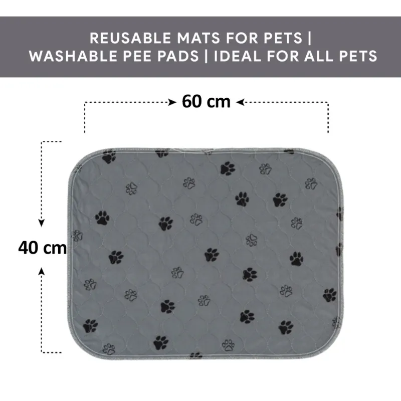 Goofy Tails Reusable Pee Pads for Small Dogs and Puppies -Paw Print (60x40 cm)