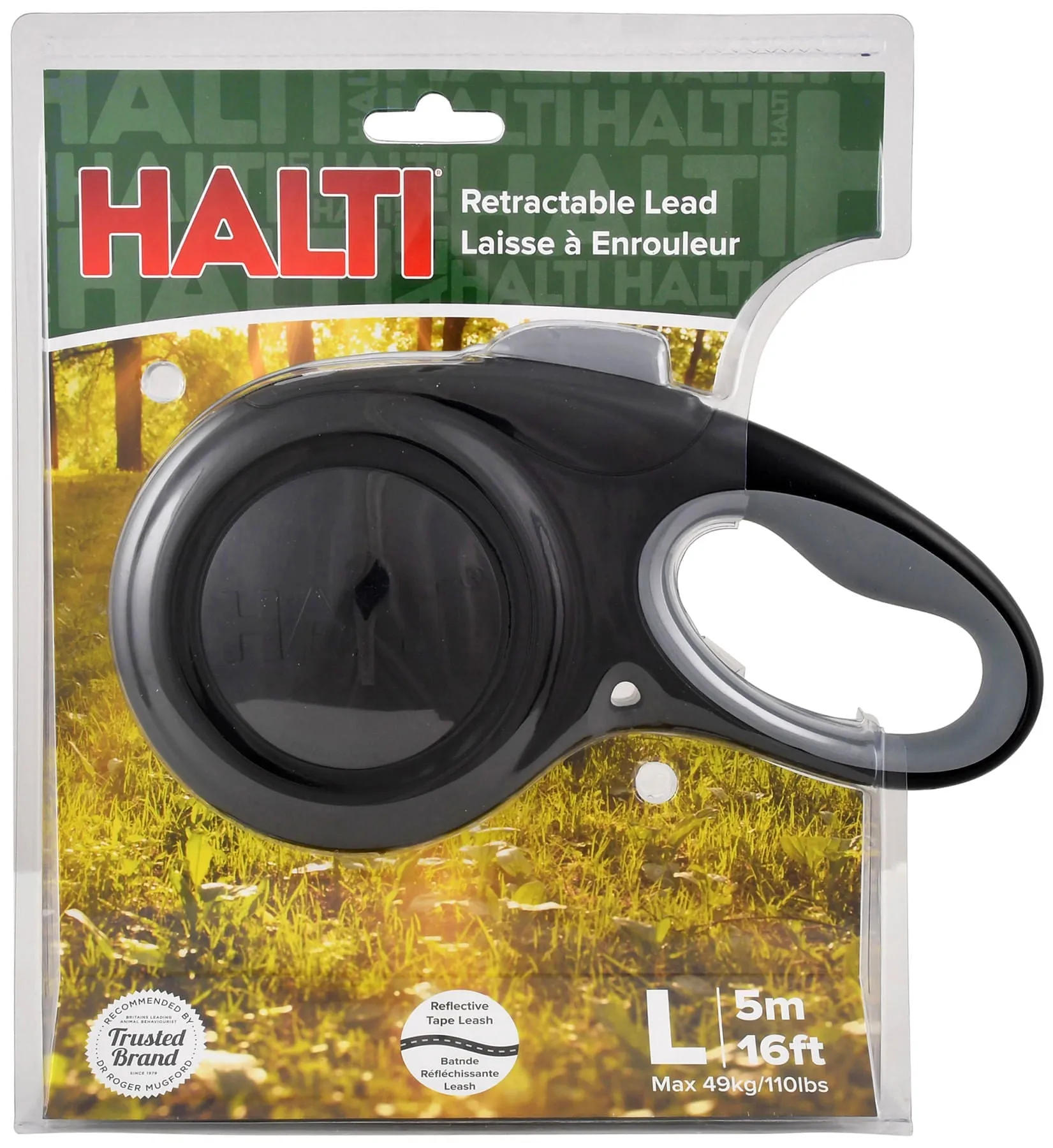 Halti Black & Gray Retractable Lead