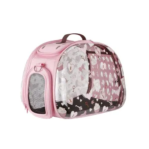 Ibiyaya Transparent Hardcase Pet Carrier Valentine Pink***