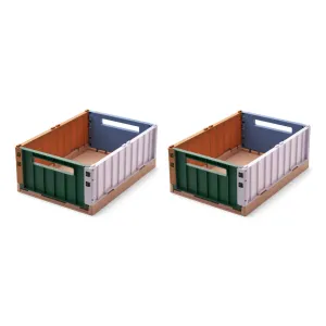 Liewood Weston Storage Box 2-Pack Medium | Garden Green Mix