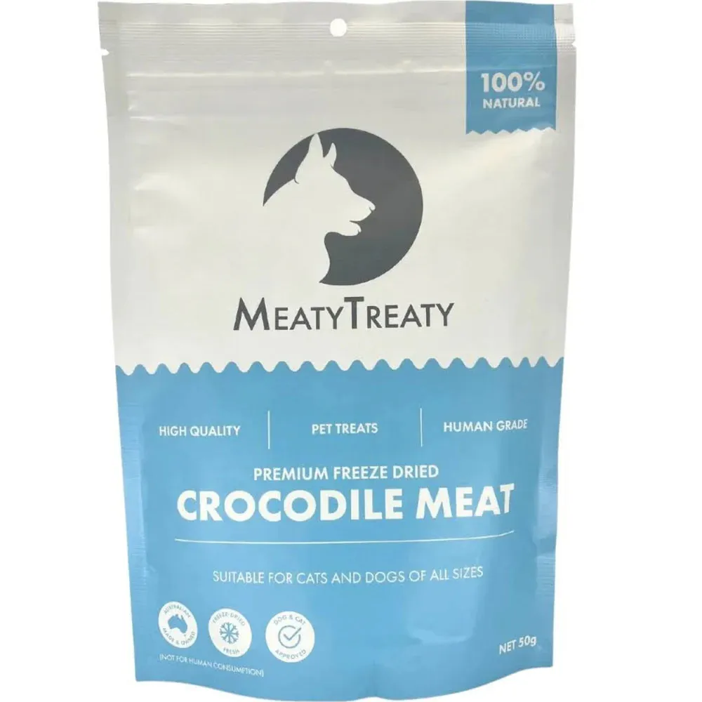 Meaty Treaty Freeze Dried Crocodile Cat & Dog Treats 50g