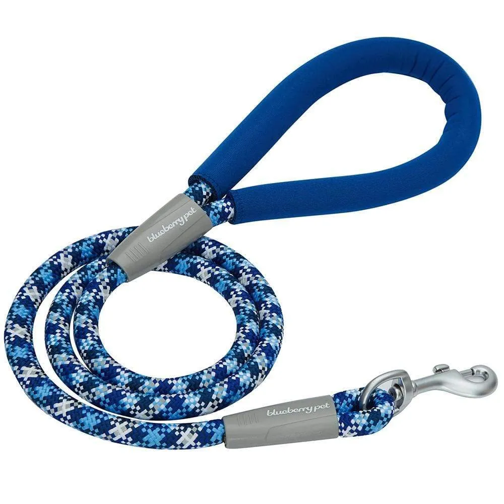 Neoprene Handle Rope Leash in Diagonal Stripe, 4 ft