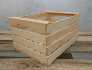 New Natural Wooden Farm Solid Apple Fruit Crate Bushell Craft Box Medium