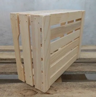 New Natural Wooden Farm Solid Apple Fruit Crate Bushell Craft Box