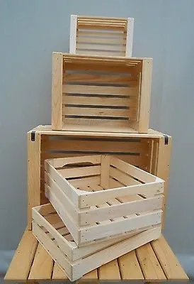 New Natural Wooden Farm Solid Apple Fruit Crate Bushell Craft Box