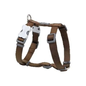 Red Dingo Dog Plain Harness Brown L 25mm