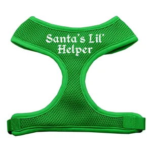 Santa's Lil Helper Screen Print Soft Mesh Harness Emerald Green Extra Large