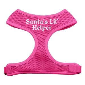 Santa's Lil Helper Screen Print Soft Mesh Harness Pink Extra Large