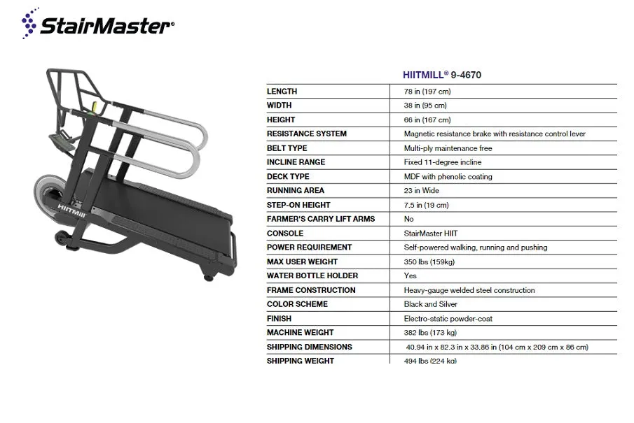 Stairmaster HIITMill Treadmill