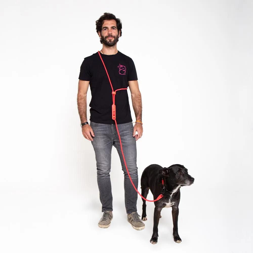 Zee.Dog Hands-Free Dog Leash (Neon Coral)